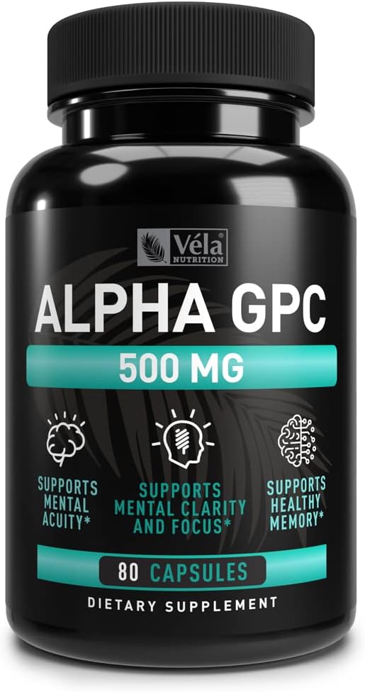 Alpha GPC 500mg kapsułki 124; 80 Hrabia 124; Wspomaga zdrową funkcję kwintesencji 124; Wspomaga zdrową pamięć 124; Podaje się optymalną biodostępność 124; Nie-GMO, 3rd- Party Tested