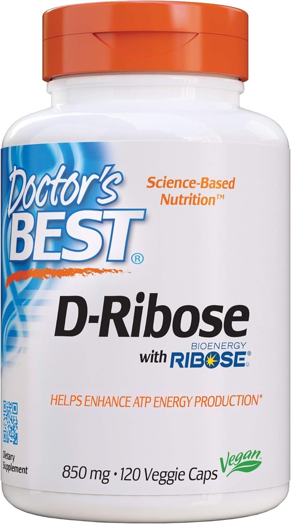 Najlepszy lekarz D- Ribose, Wspiera ATP produkcji energii, Non-GMO, Gluten Free, Soy Free, Vegan 120 Veggie Czapki