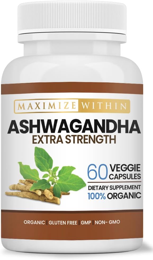 Ashwagandha Root Extra Siła - 60 Kapsułki wegetariańskie - Wspiera stres, nastroje i zdrowie immunologiczne - Przygotowany do zwiększonej absorpcji - Nie-GMO Herbal suplement