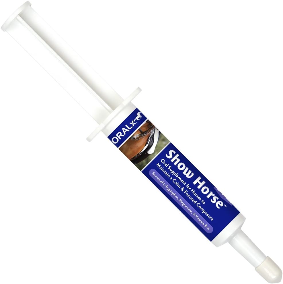 Pokaż Koniu. Herb- Free Calming Paste for Horses. L- Tryptofan, Witaminy i Minerały pomóc zachować spokój, Skupiony Kompozyt Podczas wydarzeń i transportu. Strzykawka easy- dawka. 1.2 Oz. USA - Made.