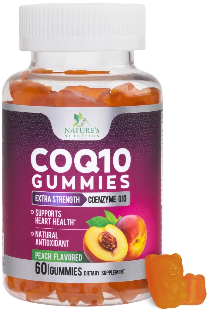 CoQ10 Gummies 100mg - 3X Siła, Wysoka Absorpcja, Suplement przeciwutleniający do wsparcia zdrowia serca i produkcji energii, Ultra Koenzym Q10 Witaminy, Coq 10 Suplementy, Non-GMO - 60 Gummies CoQ10