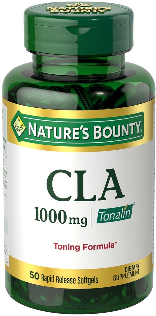 Nature 's Bounty Tonalin Pills and Dietetic Supplement, Diet and Body Support, 1000 mg, 50 Softgels szybkiego uwalniania
