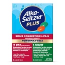 Alka- Seltzer Plus Maksymalna siła PowerMax Zatory zatokowe i leki przeciwbólowe, Dzień + Żele nocne - Potężna ulga dla zimna i grypy, + Zatory zatokowe dla dorosłych i dzieci 12 + Lata, 24