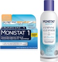 Monistat 1 Day Yeast Infection Treatment for Women, 1 Miconazole Ovule insert & External Monistat Anti- Itch Cream Bundle + 10 fl oz Kwas borowy Oczyszczacz kobiecy