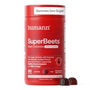 Humanin SuperBeets Gummies Heart - Gummy buraczane ze wsparciem energetycznym, ekstrakt z nasion winorośli i proszek buraczany, bez cukru - Pomegranat Berry Flavor, 60 Count