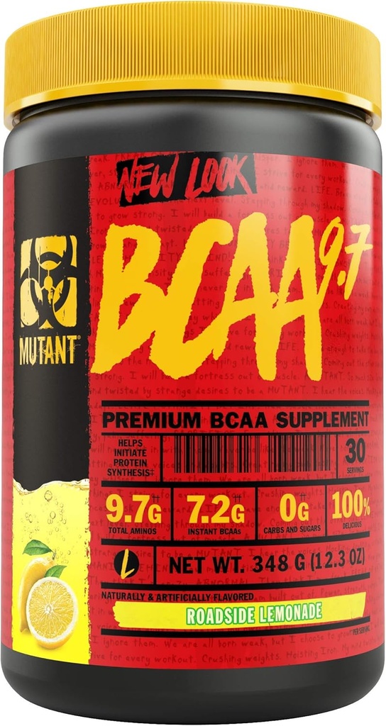 Mutant BCAA 9.7 Suplement BCAA Proszek z mikronizowanym zestawem wsparcia energii Amino, 348g - Lemoniada drogowa