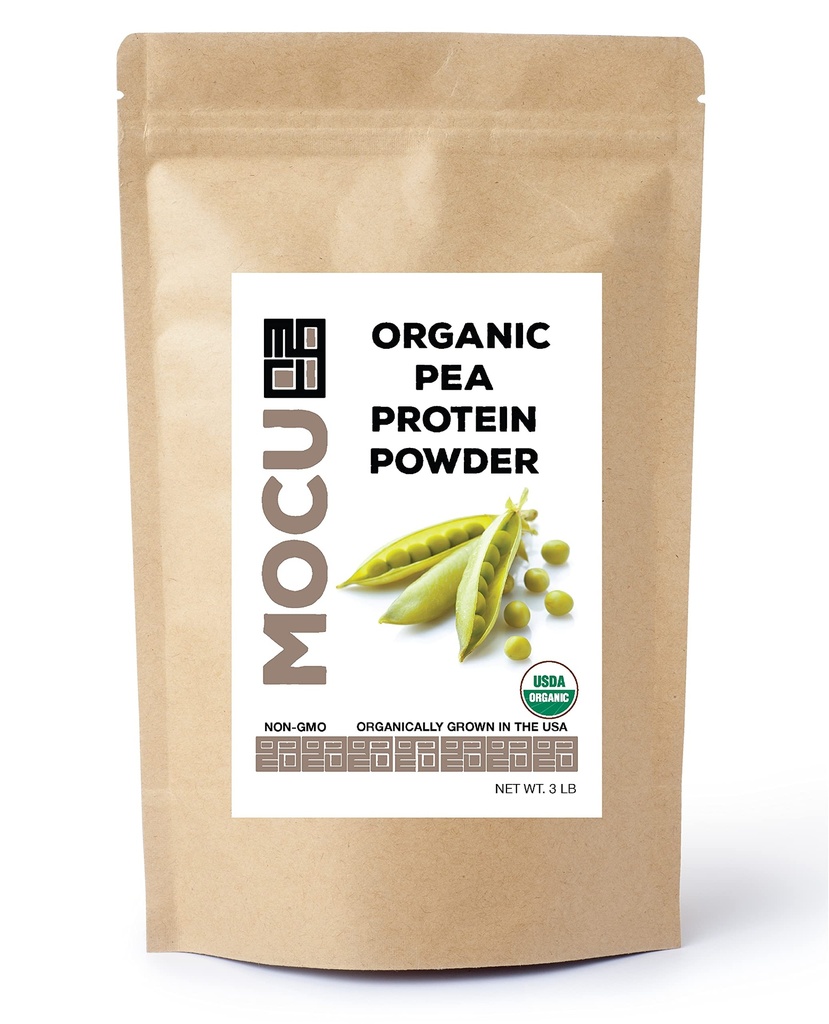 Certified Organic US Grow Pea Protein I 80% I Nr Tested for Heavy Metals I 3 LBS I Packaged Daily