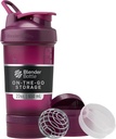 Butelka BlenderBottle Shaker Butelka z Pill Organizer and Storage for Protein Powder, Classic V2 ProStak System, 22- Ounce, Plum