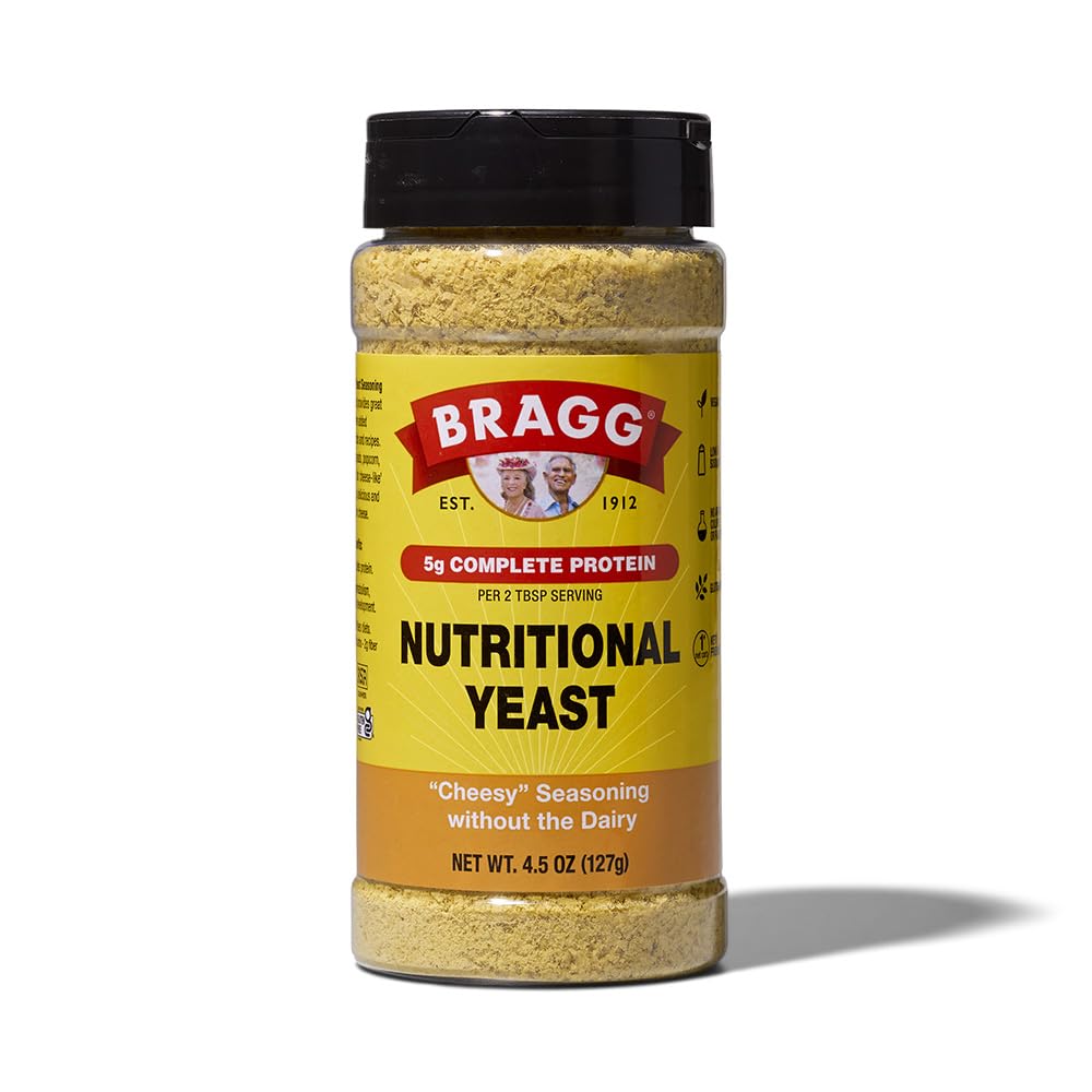 Bragg Nutritional Yeast Seasoning - 4.5 oz - Darmowy ser parmezanowy Substitute - Idealny dla sałatki, makarony, warzywa i więcej