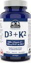 Supplements Summit - Witamina D3 K2, 180 Softgels - Sformułowane, aby pomóc utrzymać zdrowe kości, zęby i mięśnie - Wsparcie ciała Wchłanianie wapnia i zmniejszenie ryzyka złamań