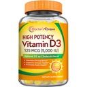 Lekarz 's Recipes Witamina D3 5000IU, Immune Support for Bones, Zęby i Immune Function, Non-GMO, No Gelatin, Gluten lub Soy, 120 Softgels wegetariańskie