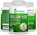 Aeternum Psyllium czapki Husk USA Made - Premium All Natural Fiber Supplement - 240 Kapsułki proszku Husk 725 Mg na serwis, Wspiera zdrowy system spożywczy - Wszystkie naturalne 100% Rozpuszczalny