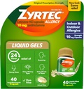 Zyrtec 24 Hour Allergy Relief Liquid żele, Antyhistaminowe kapsułki z Cetirizine HCl Alergy Medicine for All- Day Relief from Runny Nose, Sneezing, Itchy Eyes & More, 40 Count