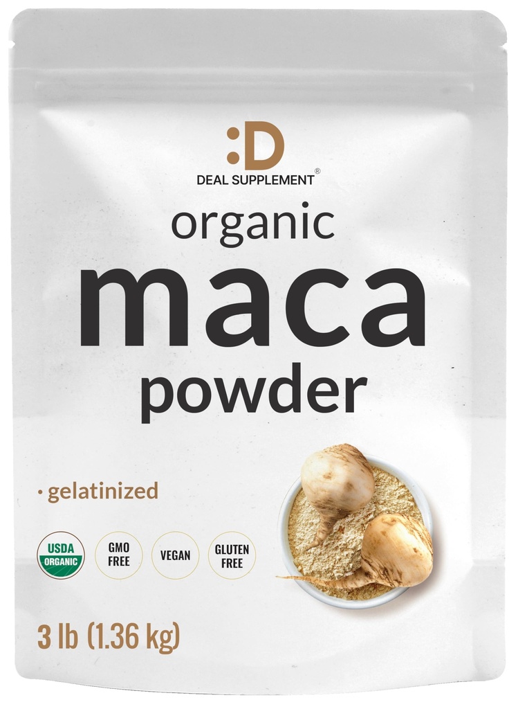 Organiczny Peruwiański Maca Root Powder, 3lbs - Łatwa dietetyczna żelatynizowana forma - Herbal Superfoods Suplement dla mężczyzn i kobiet - Wspiera zdrowie immunologiczne i energetyczne - Non-GMO