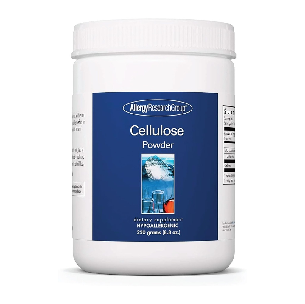 Alergia Grupa Badawcza Celluloza Proszek - Mikrokrystaliczna Celuloza Proszek, 2000mg Nierozpuszczalny Fiber Suplement, Proszek Celuloza, Nie-Fermentowalne, Hipoalergiczne - 8.8 Oz