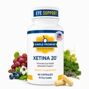 Prosta obietnica - Xetina 20 ™ Luteina i Zeaksantyna Suplementy - Zasadnicze wsparcie dla zdrowia oczu z witamin E, Eyebright, Cynk, ekstrakt z nasion winogron, Rutin & Bilberry - 60 Kapsułki