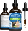 Pet Wellbeing Sneeze Ease for Cats - Okazjonalnie Sneezing, Sezonowe alergie, Nos i zaburzenia oka, Eyebright, Nettles - Veterinarian- Complicated Herbal Supplement 4 oz (118 ml)