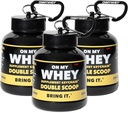 OnMYWHEY Powder Container Go - Przenośne Butelki wody dla mieszanek, Przenośne Pretreningi Suplement Kontenery i zestawy dyspersyjne, Mini Pretrening Suplementy Holder Keychain Butelki