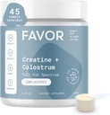 Ulubiony Kreator i Colostrum Bovine Powder - Monohydrat Creature Cow Colostrum Supplement, Wysoka Immunoglobulina IgG, Siła, Odzysk mięśni i Gut Zdrowie dla mężczyzn i kobiet, 45 Służenie, Nieflawored