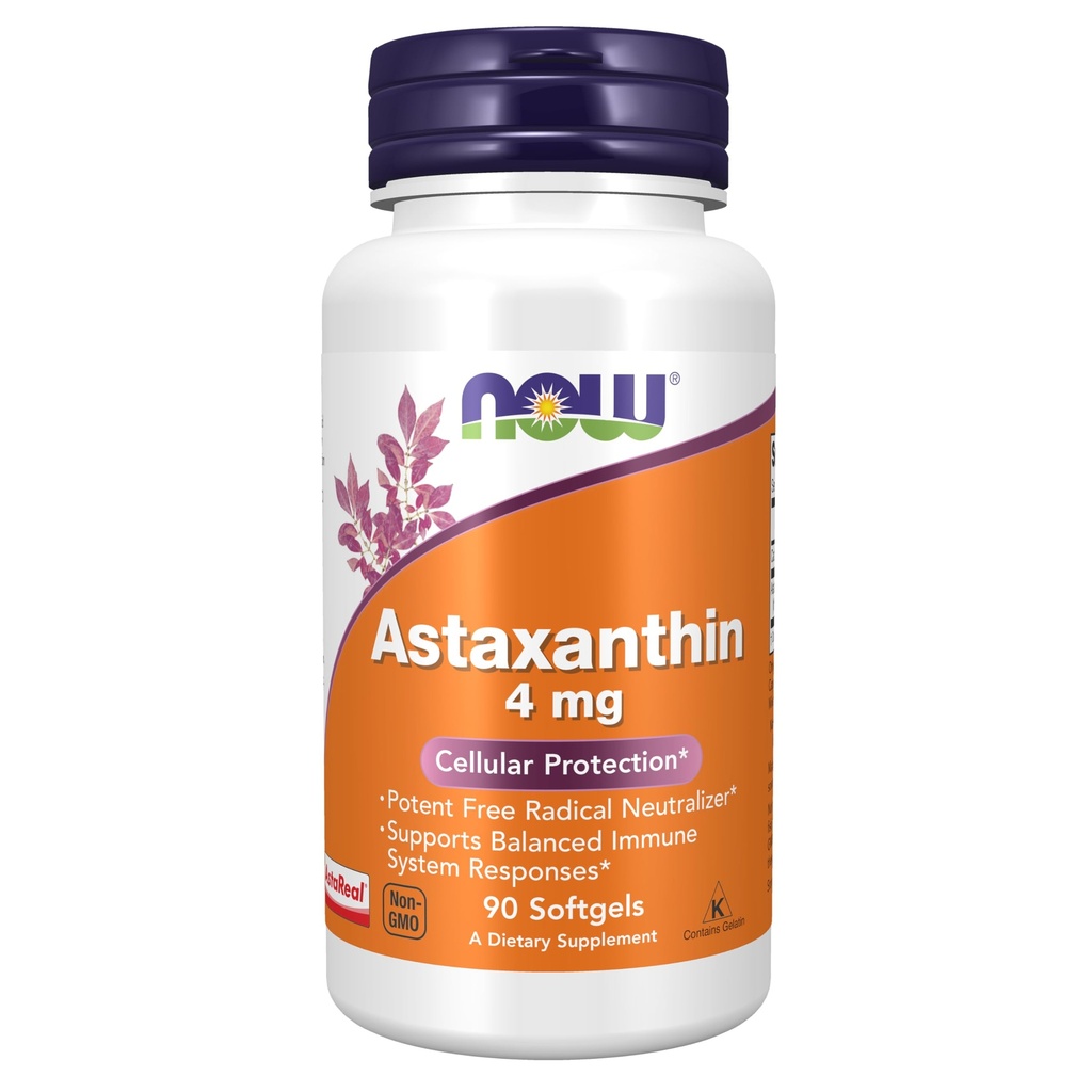 Teraz dodatki, Astaksantyna 4 mg pochodzące z nieGMO Haemococcus Pluvialis Mikroalgi i naturalnie występujące Luteina, Canthaxanthina i Beta- Karoten, 90 Softgels