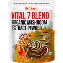 Ellie 's Best 7 Mushroom proszek ekstrakt mieszanka suplement Organiczny 114 Służenia Wysoka moc Podwójne ekstrahowane Cordyceps, Reishi, Turcja Ogon, Chaga, Lwie grzyba - 4oz