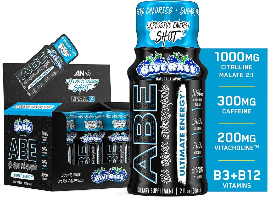 Wszystkie Black Everything Energy Shots: 124; 12 Pack: 124; 300mg Capture: 124; Blue Razz: 124; Zero Sugar: 124; Energy Focus Supplement: 124; Nootropic Blend for Gym or Work