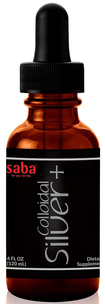 Saba Colloidal Silver 50PPM, 4Fl Oz.- Sezonowe Wellness, Immune Support This Multi- Use Product Comes in Handy for Several of Life 's Little Accidents. To Must-Have w każdym domu -24 Sługi
