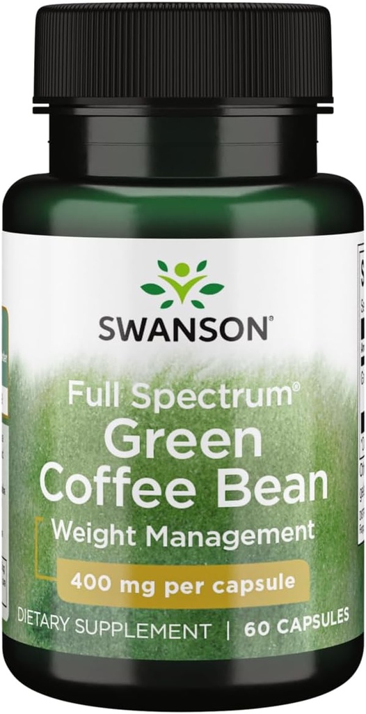Swanson Full Spectrum Zielona Fasola Kawa 400 Miligramy 60 Kapsułki