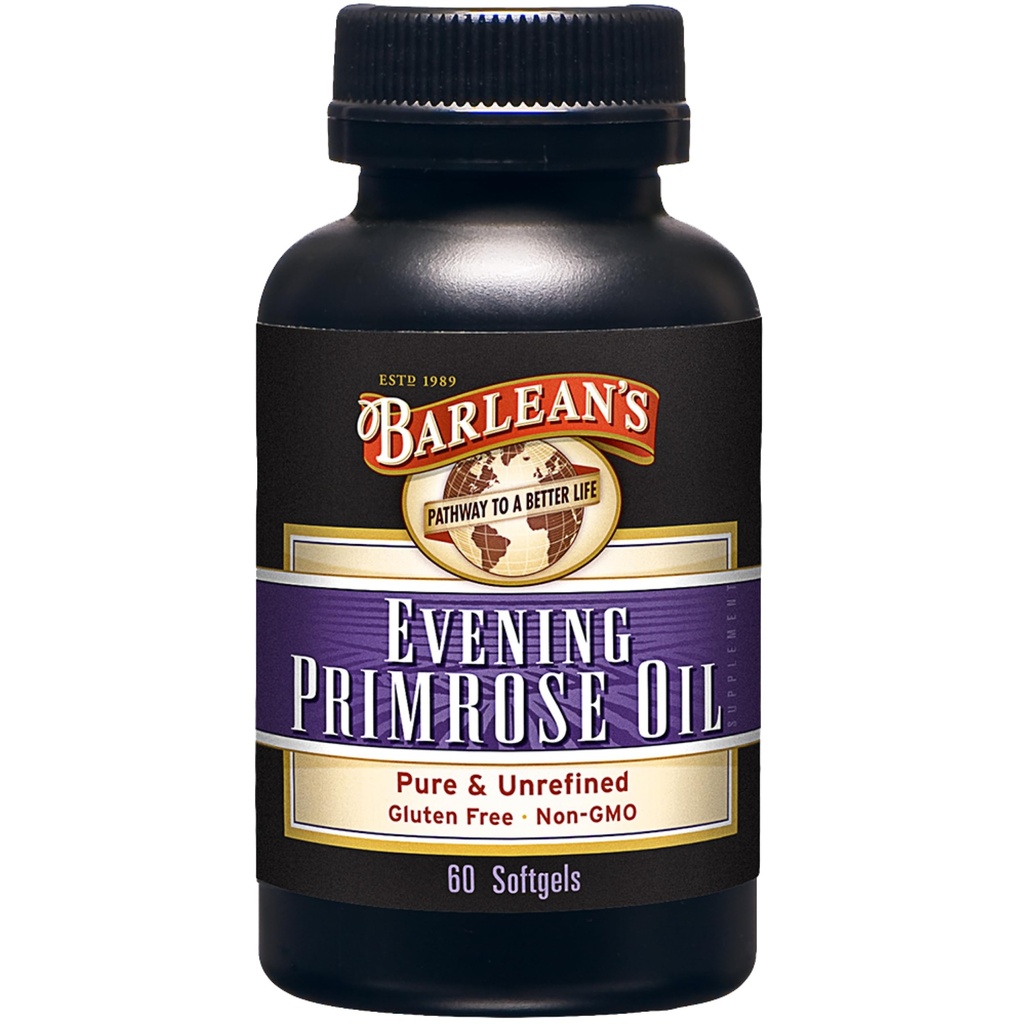 Wieczór Barlean 's Primrose Oil Softgels z kwasem gamma-linolenowym (GLA) - Non-GMO, Gluten- Free - 60- Softgels