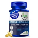 Vegan Omega 3 Supplement - Algae Omega 3 z DHA EPA DPA - Vegan kapsułki z Algal - Fish Oil Alternative - Plant- Based Algae Oil Formula - Non-GMO, Carrageenan- Free, Wysoka wytrzymałość