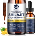 16 w 1 Shilajit Resin Liquid Drop, Shilajit W / Ginseng, Turmeric, Rhodiola, Wolfberry, Amla & Vitamin, Shilajit Suplement dla mężczyzn i kobiet z 85 + Ślad minerałów i kwasu Fulvic, 1 Fl Oz