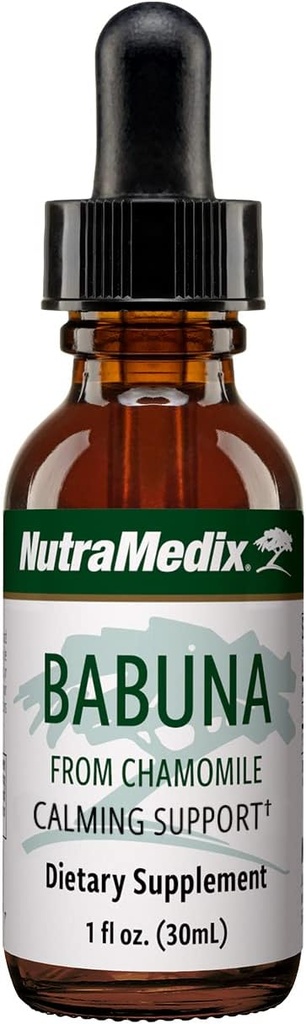 NutraMedix Babuna Calm Drops - ekstrakt rumiankowy dla optymalnego wsparcia odpoczynku i relaksacji - Suplement uspokajający może być mieszany z wodą do relaksacji herbaty lub napoju (1oz / 30ml)