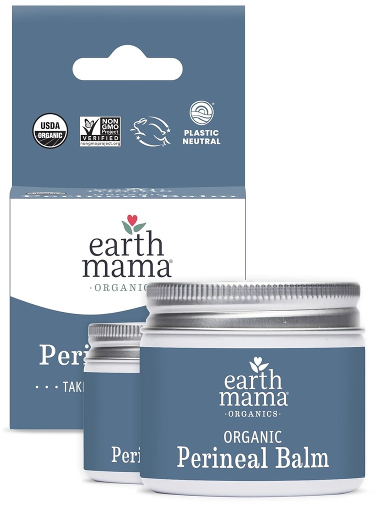 Earth Mama Organic Balon Perineal 124; Naturalne chłodzenie Salve ziołowy dla ciąży i popopartum Relief z czarownicą Hazel & Calendula, Feminine Care Essentials, No Benzocaine lub Butane, 2- Oz (2- Pack)