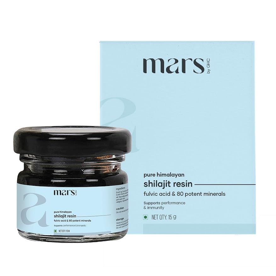 Mars Himalayan Organic Shilajit Resin Resin 124; Natural Resin Sourced from The Himalayas Residence 124; Supports Vitality, Energy & Total Wellness Residence 124; 15g Resin 124; Opakowanie zawierające 1