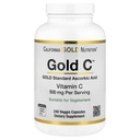 California Gold Nutrition Gold C USP Klasa witamina C Suplement - Wsparcie immunologiczne & Sezonowe Wellness - Wegetariańskie Przyjazne - Gluten Free, Non-GMO - 500 mg - 240 Kapsułki wegetariańskie