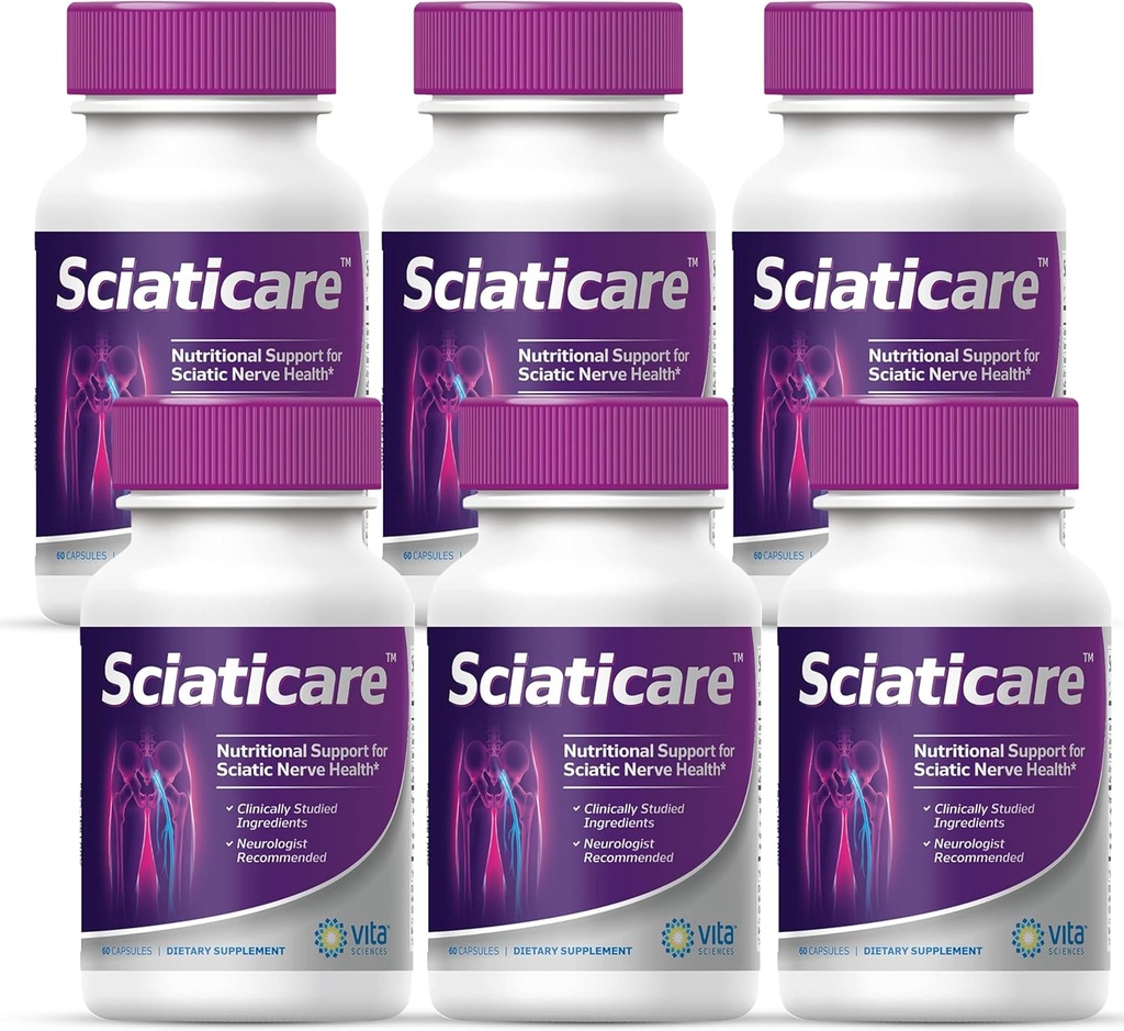 Vita Sciaticare Nerwy Suplement kojący Witaminy z naturalnego R- ALA Form 40X Siła, NIE Syntetyczny Alfa Kwas Lipoiczny (ALA) - Dolny Lumbar Sciatic, Hip, Thigh, Noga, Stopa