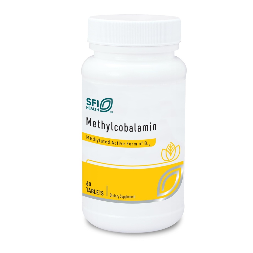 Klaire Labs SFI Health Methylcobalamin Lozenges - 5000 Mikrogramy Witamina B12 dla wsparcia kognitywnego i sercowo-naczyniowego, Hipoalergiczne & Natural Cherry Flavor (60 szybko rozpuszczalnych tabletek)
