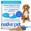 Native Pet Probiotics for Dogs - Probiotyka psów Proszek dla zdrowia trawiennego, Gut Support, & Immune Boost - Proszek Vet- Spreparowany dla maksymalnej mocy z Enzymy i Prebiotyki - 120 Scoops