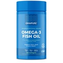 OMAPURE Fish Oil Supplements with Omega 3 Fatty Acids (1 butelka, 120 Softgels) - Wysoka EPA, DHA, & IFOS Fish Oil Pills Support Heart & Joint Health - Burpless Fish Oil Promotes Brain Function