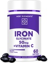 Żelaza Glicynian 50mg z witaminą C Bis 124; Advanced Żelaza Suplement dla Relief Anemia, Immune Boost & Energy Support Bis 124; Delikatny na żołądku, Szybka Absorpcja Bis 124; Nie-GMO, Softgels bez gluteny dla kobiet i mężczyzn