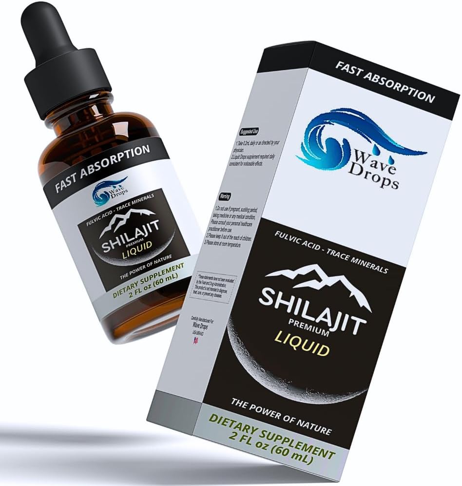 Czysty Shilajit Resin Liquidity 124; Wysoka potencja, Autentyczne, Naturalne 124; dla Detox Cleanse Immune Support Brain Booster i Energii 124; Zawiera Fulvic Acid Trace Minerals 124; 2 Fl Oz