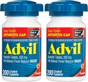 Advil Pain Reliever and Fever Reducer, Pain Relief Medicine with Ibuprofen 200mg for Joint Pain, Muscle Ache and Minor Artretis Pain Relief - 200 tabletek powlekanych z Easy Open Artretis Cap