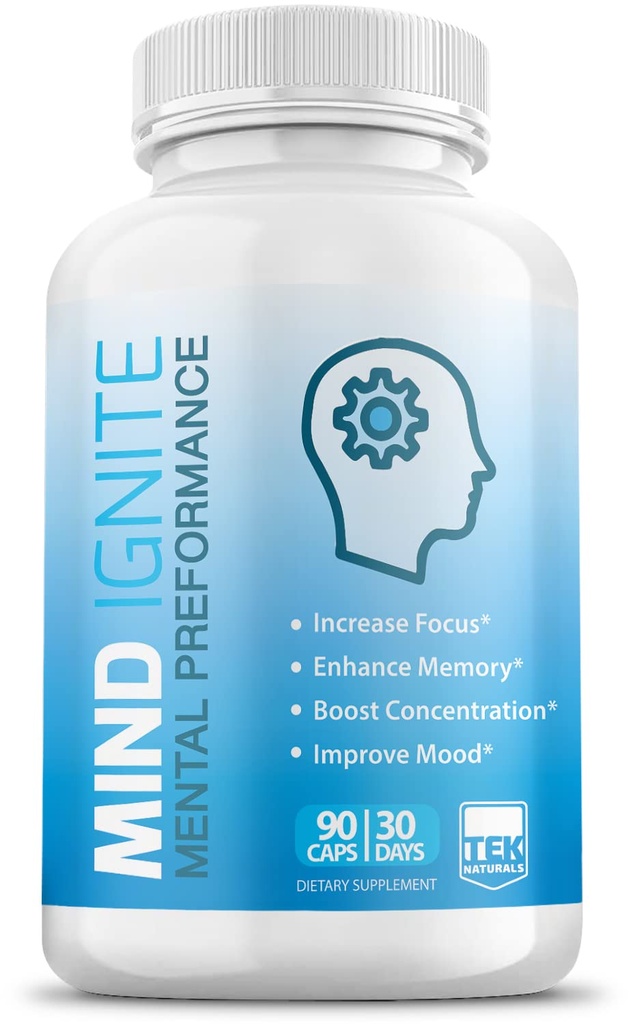 Mind Ignite ™ Mental Performance 16 Składniki - Dodatkowa siła Nootropowy suplement mózgu do ostrości, energii, pamięci, klarowności, koncentracji i więcej