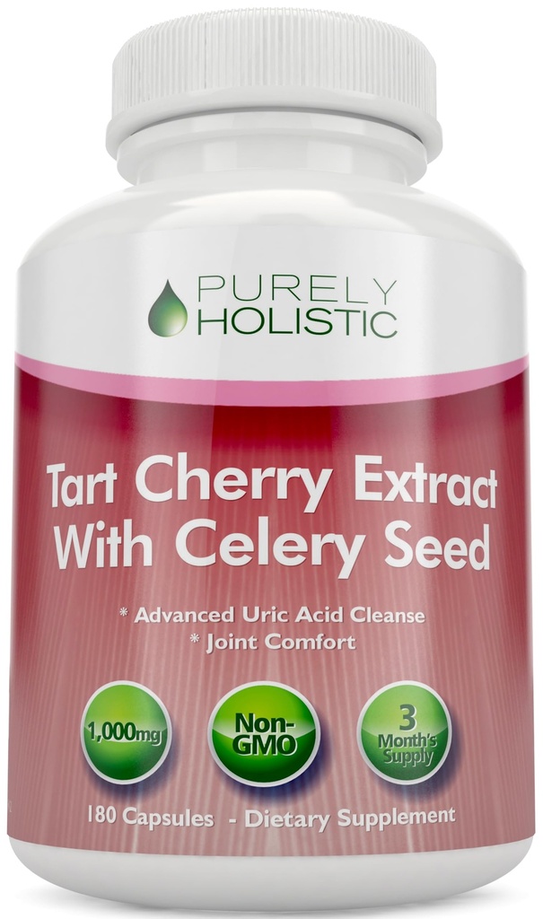 Tart Cherry Extract kapsułki 1,000mg - 180 kapsułek, 3 miesiące dostawy - Mieszanka z Tart Cherry i Seed proszku