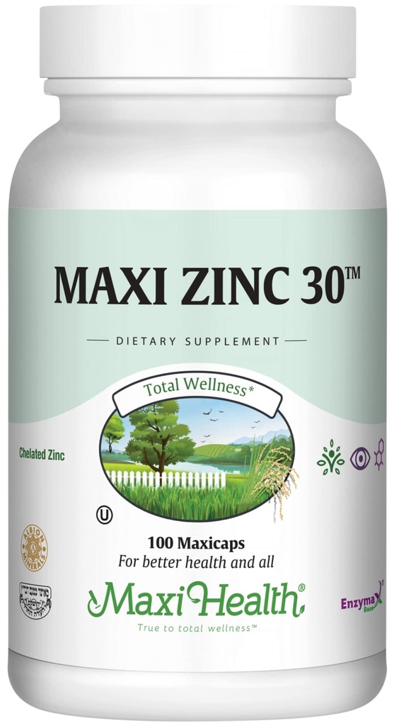Suplementy cynku - Cynk 30 mg z Enzymaxem - Najwyższa moc immunologiczna - Kapsułki z glicynianu cynku - Cynk Witamina dla dorosłych - Kosher - 100