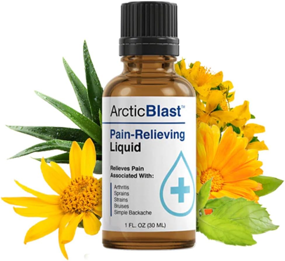 N Labs Arctic Blast Premium Topical Pain Relief Drops - Szybkie pochłanianie DMSO, Menthol & Camphor for Back, Knee, Shoulder, Joint & Muscle Pain - Cooling Rub Formula - Made in USA - 1 fl oz