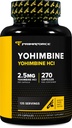 PrimaForce Yohimbine HCl 2,5mg, 270 Kapsułek - Suplement Premium, Zwiększenie wydajności, Zero Fillery, Non-GMO i Gluten Free