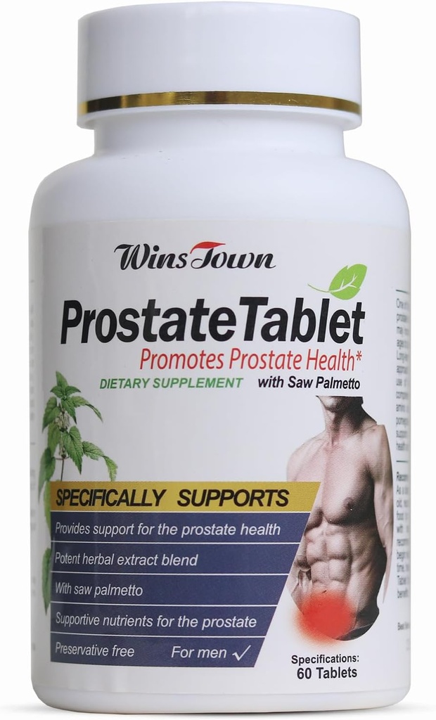 Prostate Pills, Saw Palmetto Prostate Suplementy zdrowia dla mężczyzn, Wsparcie zdrowia włosów, Trakt moczowy i kontroli pęcherza, 60 Tabletki