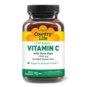 Country Life Witamina C 1000mg z Rose HIPS - Release Time Immotive Supplement - Antyoksydant Protection - Vegan, Gluten- Free, Preserve - 90 Tablets