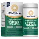 Renew Life Digestive Duo Probiotic i Enzymy Kapsułki wegetariańskie, Probiotyczne Promotes Digestive Health, Fast- Acting Enzymy Pomoc Trawienie, Z kojące zioła - 30 Hrabia